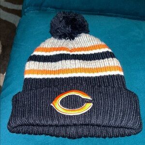 Navy and Orange Knit Beanie with Logo